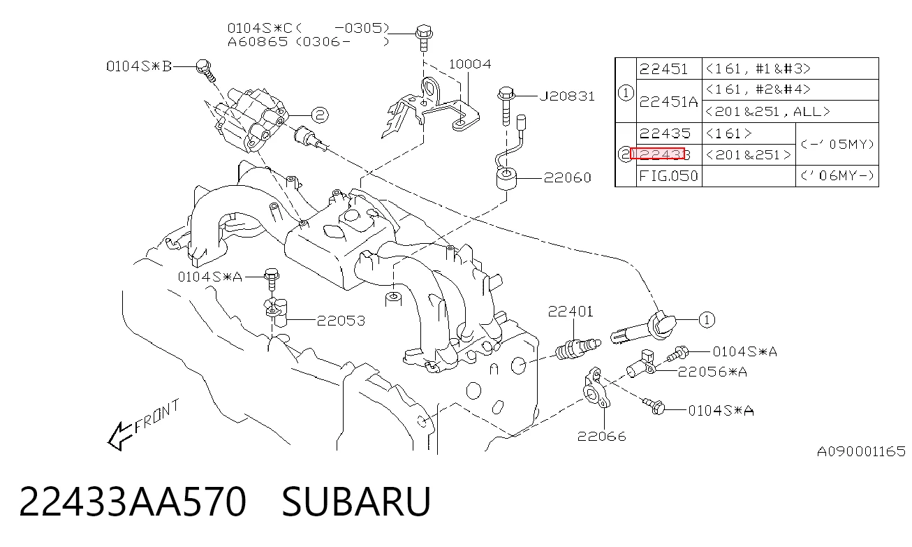 22433AA570 Subaru Cewka zapłonowa