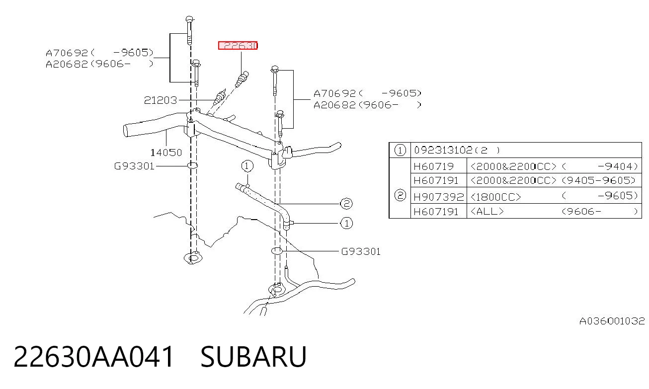 22630AA041 Subaru Czujnik temperatury płynu chłodzącego