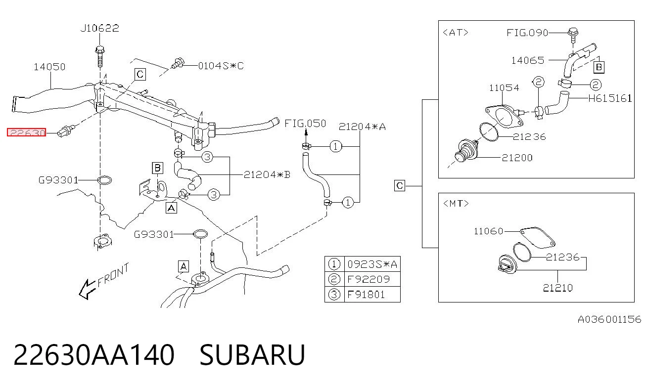 22630AA140 Subaru Czujnik temperatury płynu chłodzącego