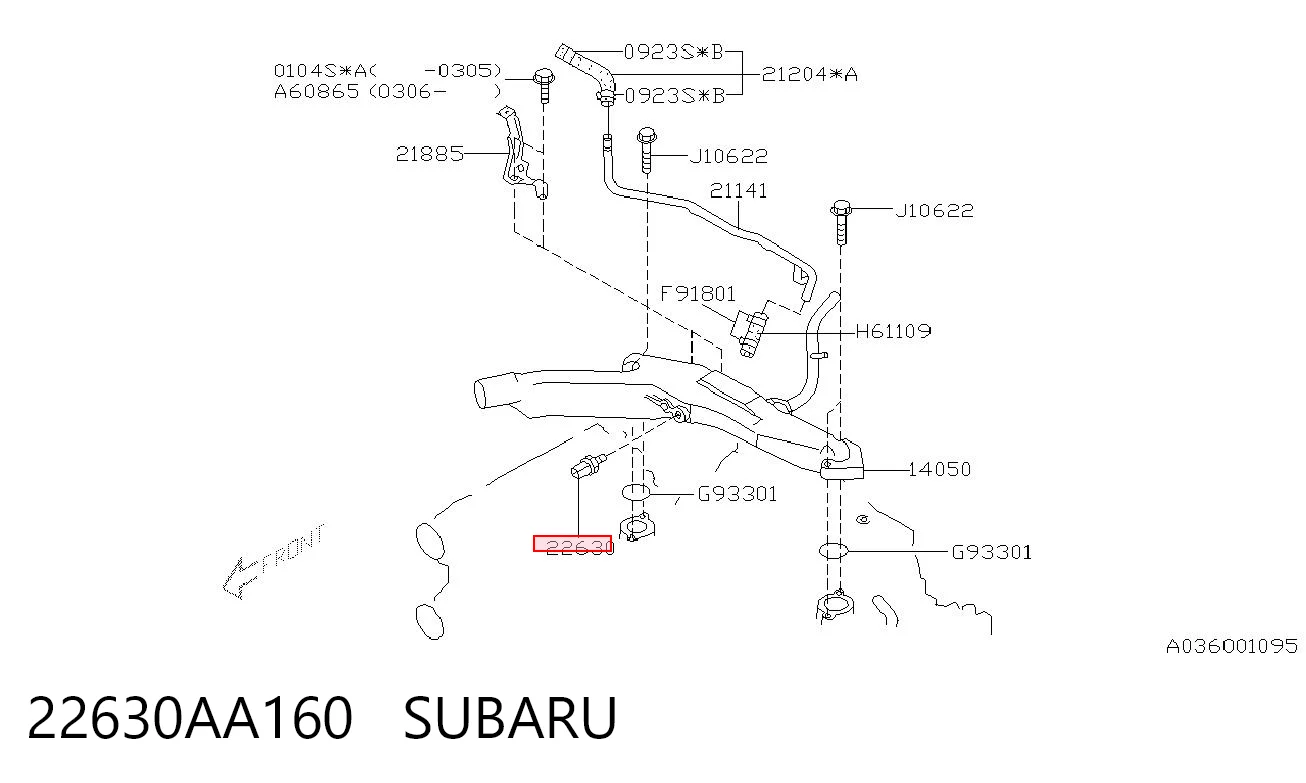 22630AA160 Subaru Czujnik temperatury płynu chłodzącego