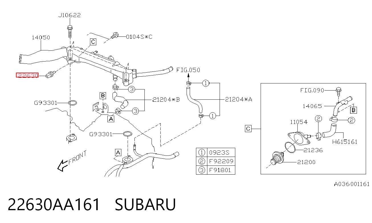 22630AA161 Subaru Czujnik temperatury płynu chłodzącego