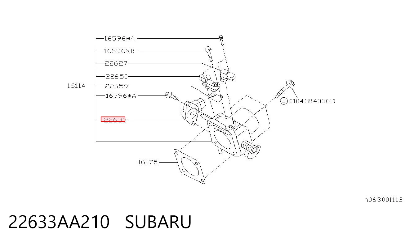 22633AA210 Subaru Czujnik położenia przepustnicy (potencjometr)