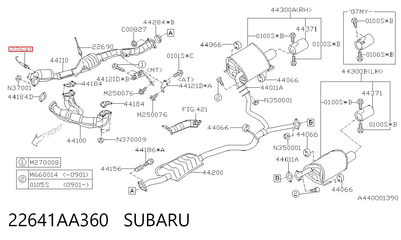 22641AA360 Subaru Sonda lambda czujnik tlenu przed katalizatorem