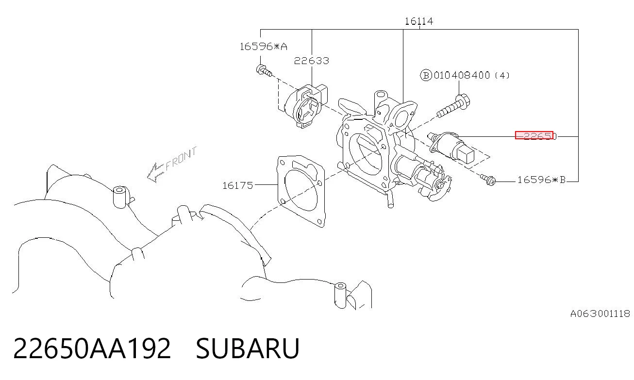 22650AA192 Subaru Regulator biegu jałowego