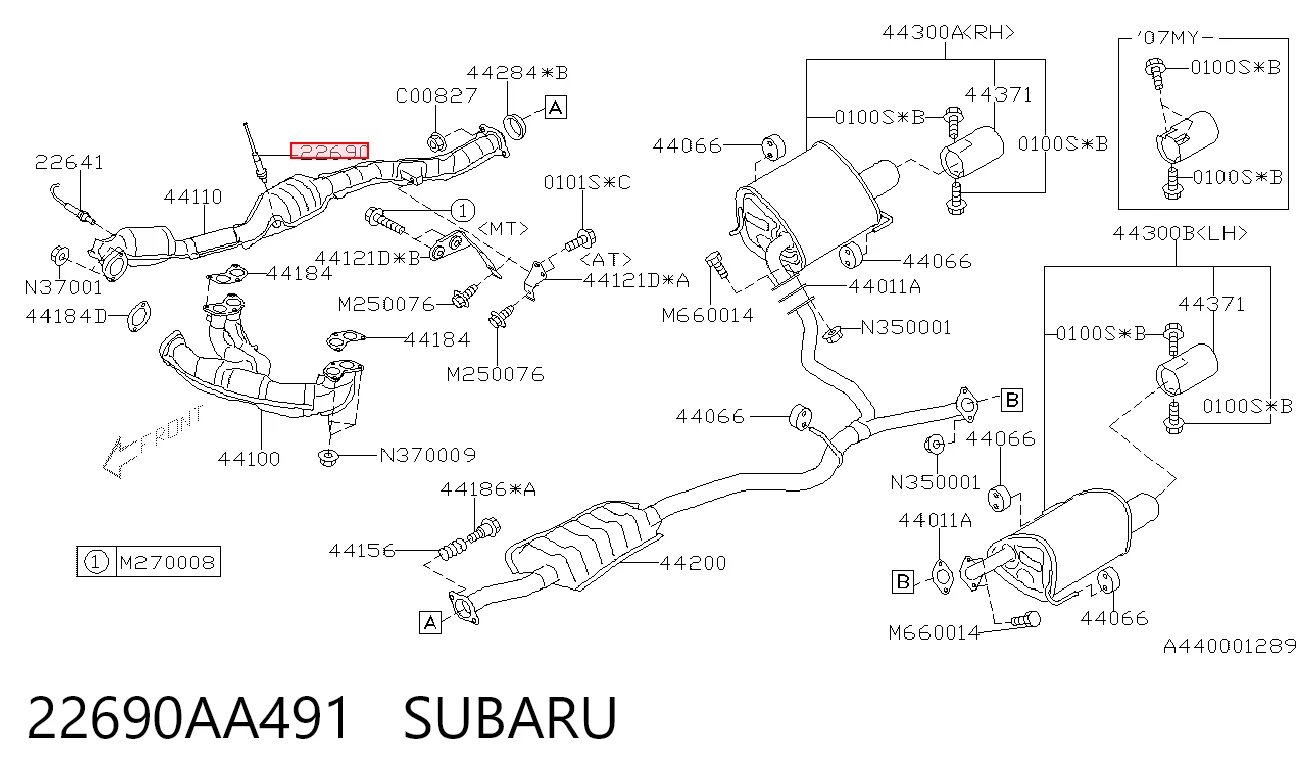 22690AA491 Subaru Sonda lambda, czujnik tlenu