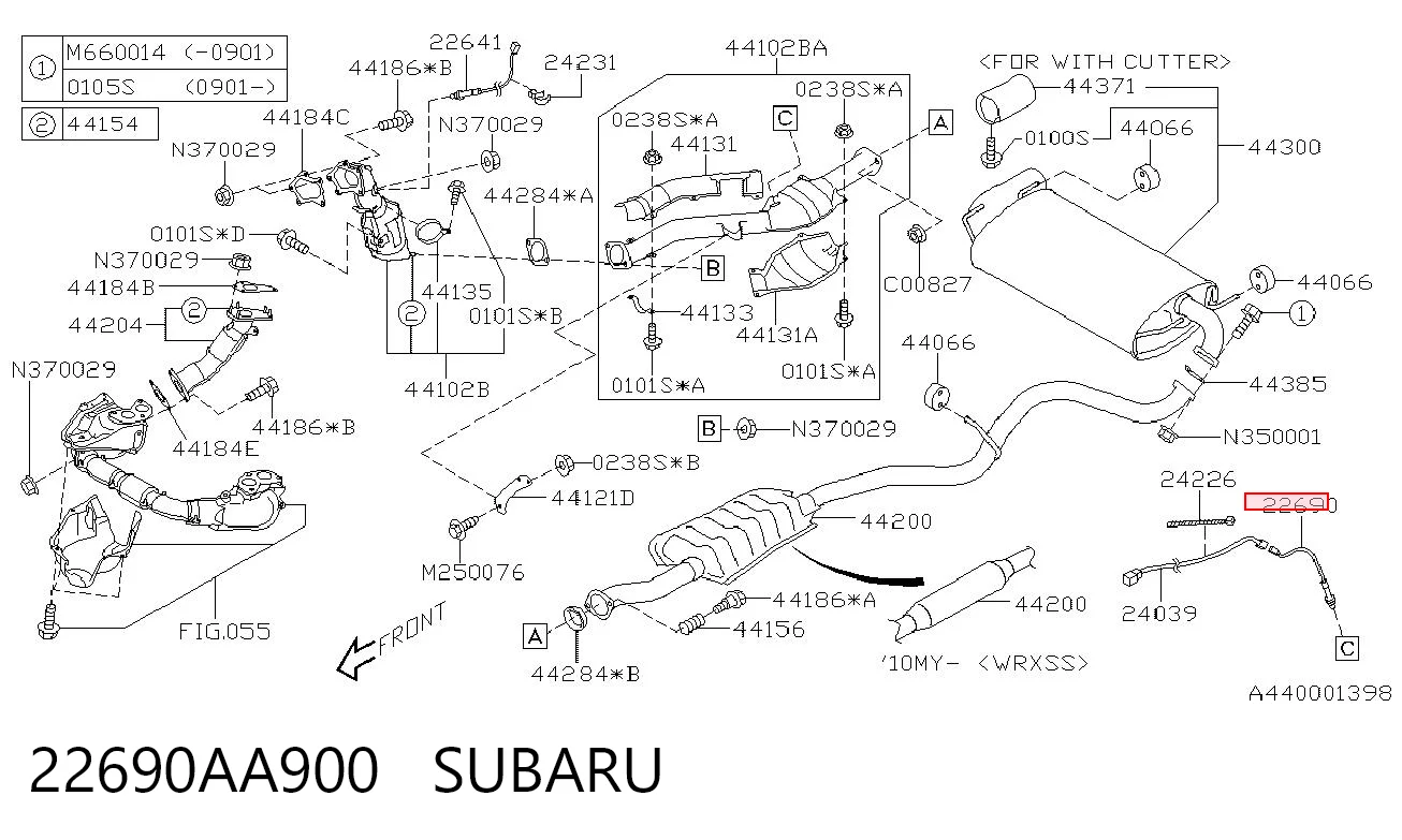 Sonda lambda, czujnik tlenu Subaru Impreza III