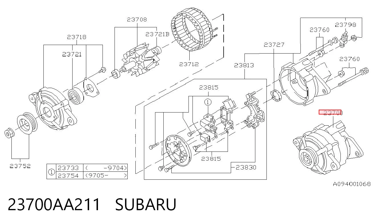 Alternator Mitsubishi 23700AA350 cena, od 102,64 USD