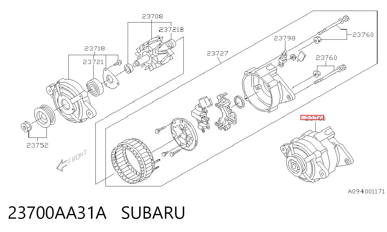 23700AA31A Subaru Alternator