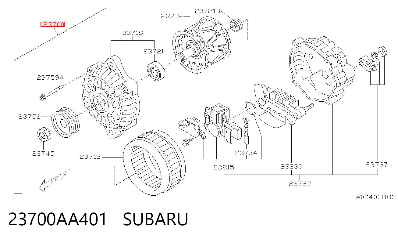 23700AA401 Subaru Alternator