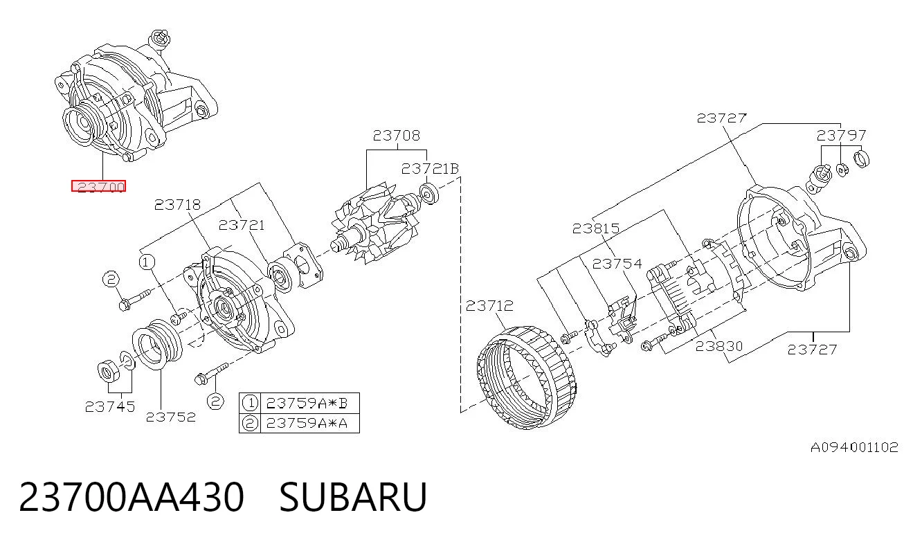 23700AA430 Subaru Alternator
