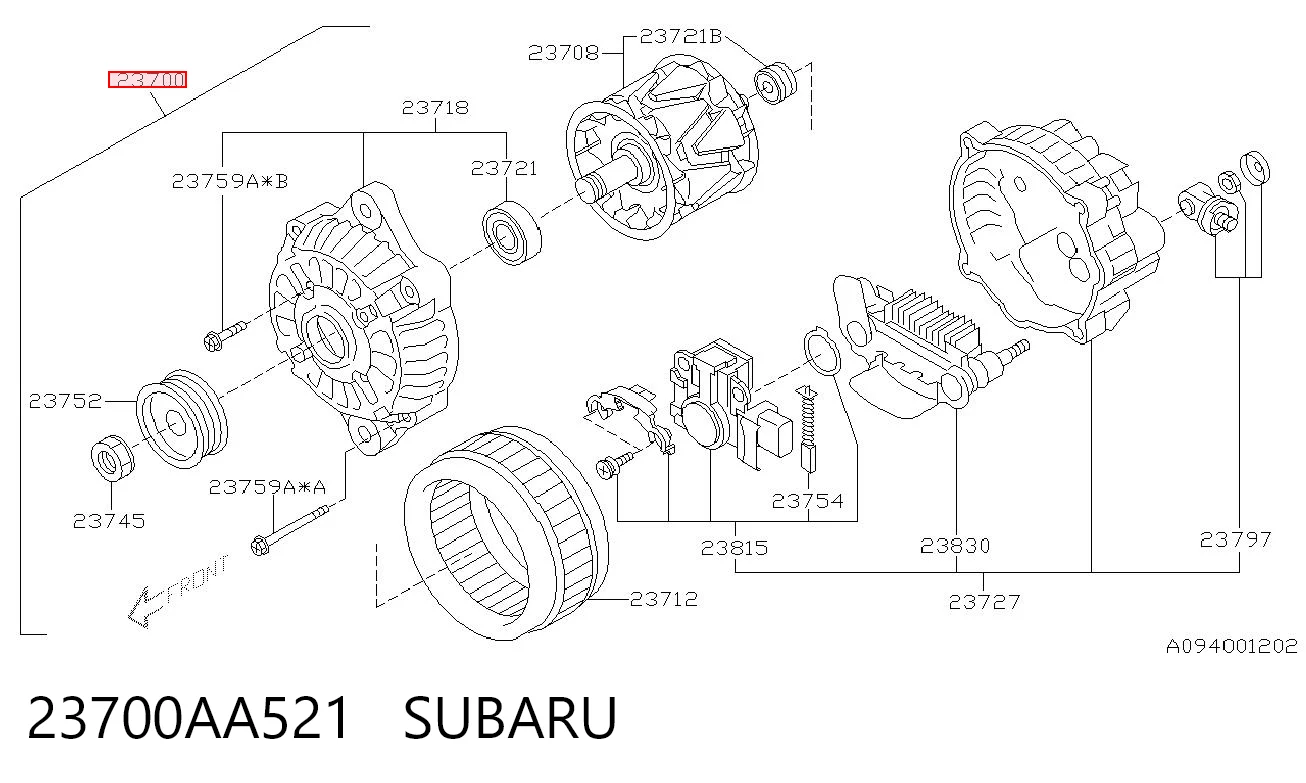 23700AA521 Subaru Alternator