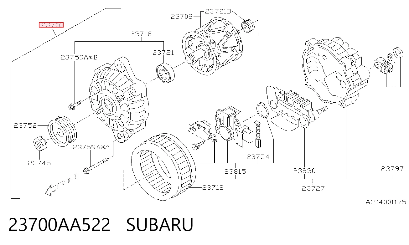 23700AA522 Subaru Alternator