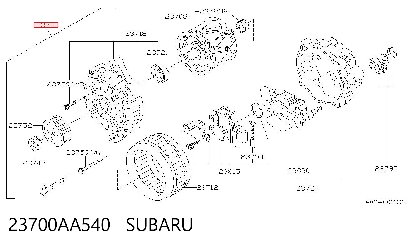 23700AA540 Subaru Alternator