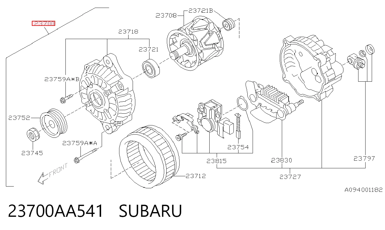 23700AA541 Subaru Alternator