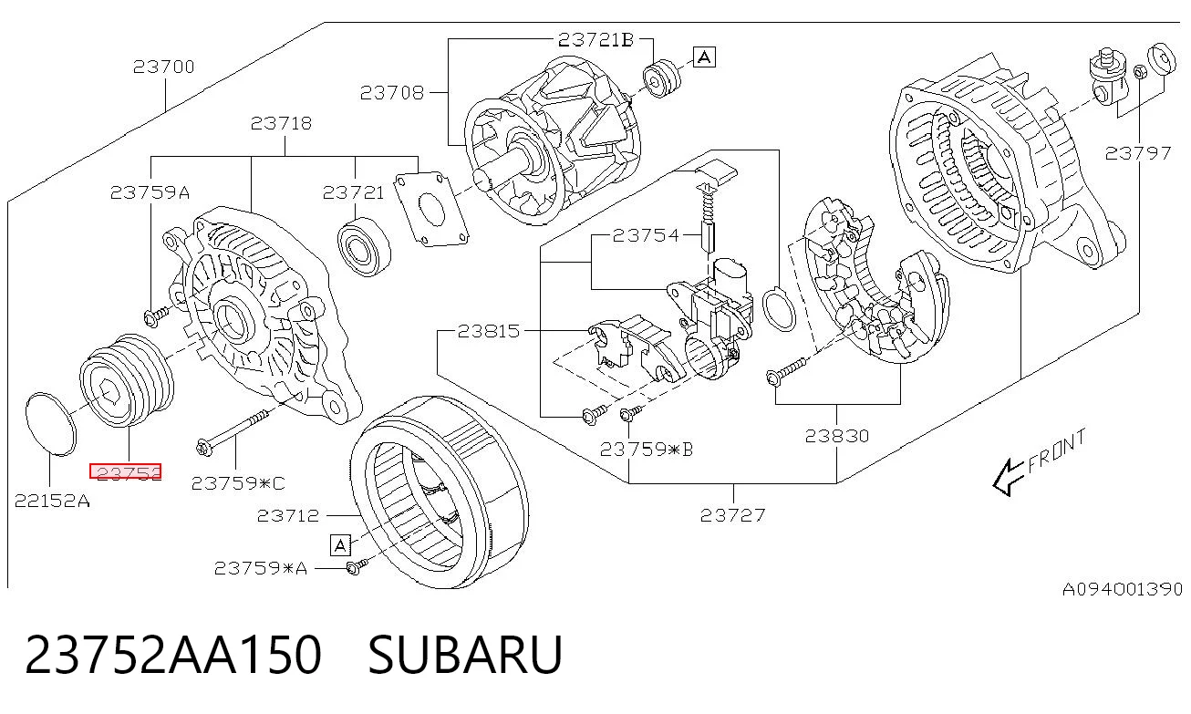 23752AA150 Subaru Koło pasowe alternatora