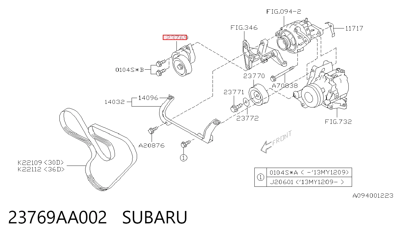 23769AA002 Subaru Napinacz paska napędowego
