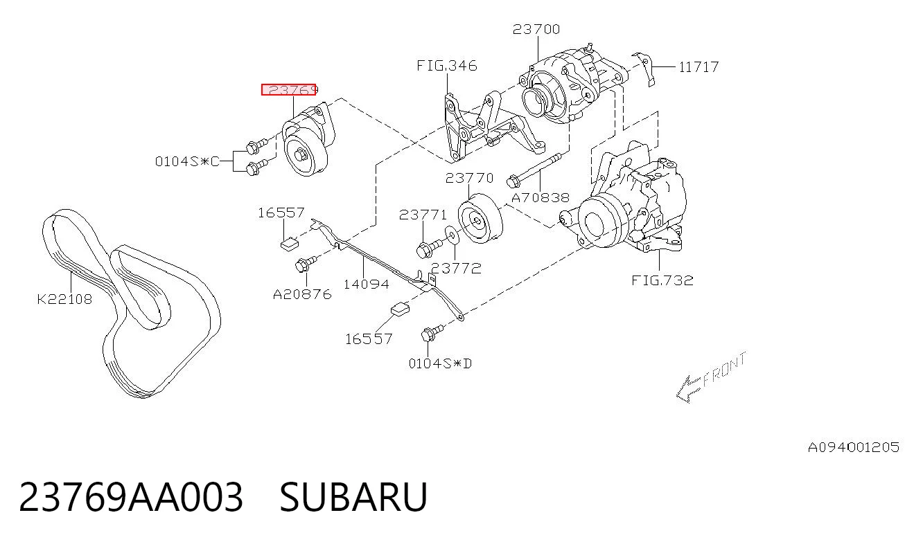 23769AA003 Subaru Napinacz paska napędowego