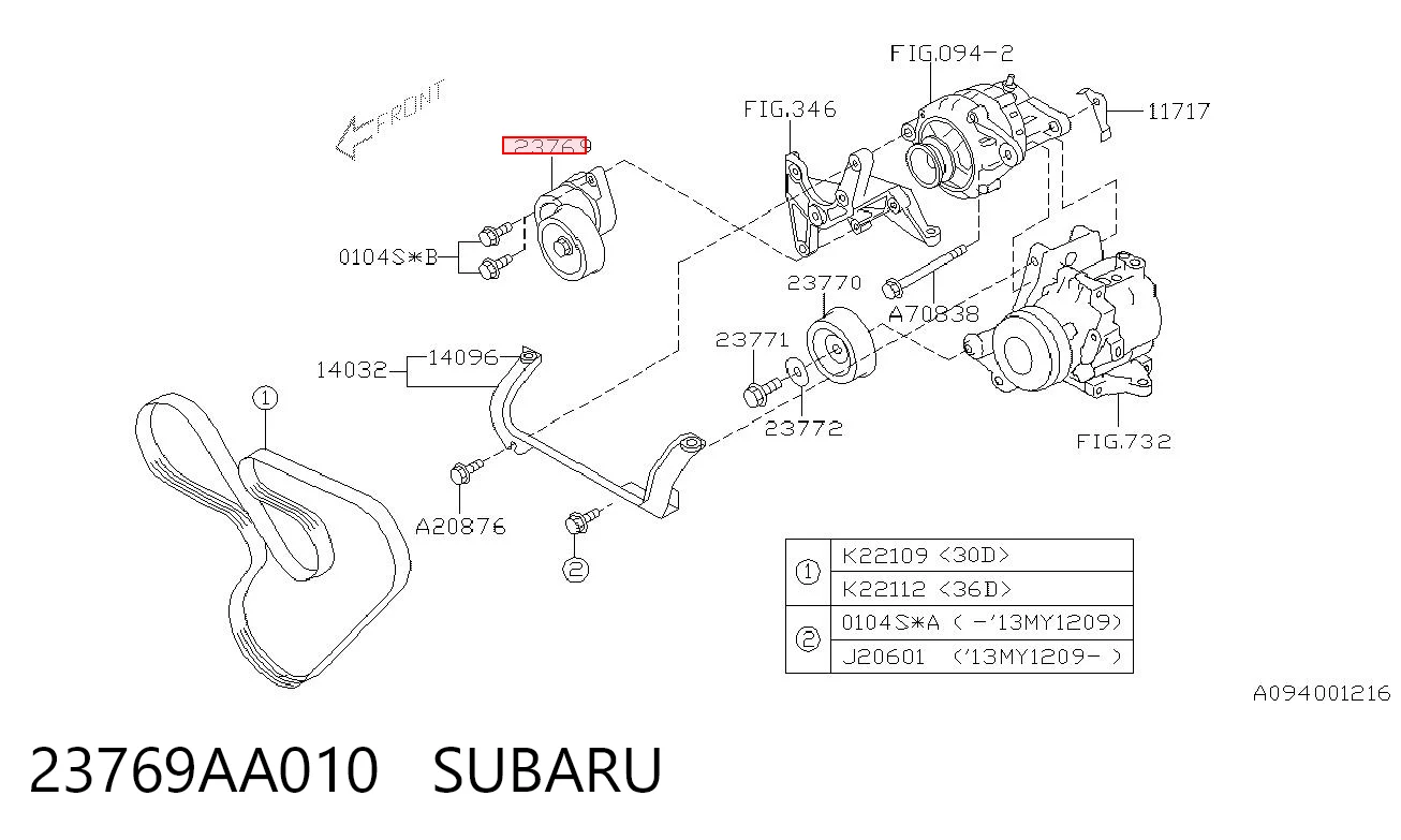 23769AA010 Subaru Napinacz paska napędowego