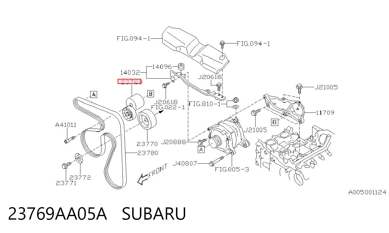23769AA05A Subaru Napinacz paska napędowego