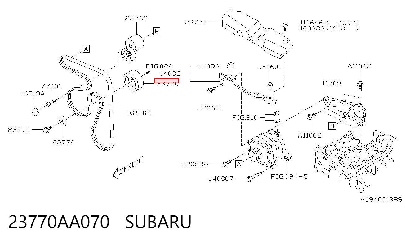 23770AA070 Subaru Rolka napinacza paska napędowego