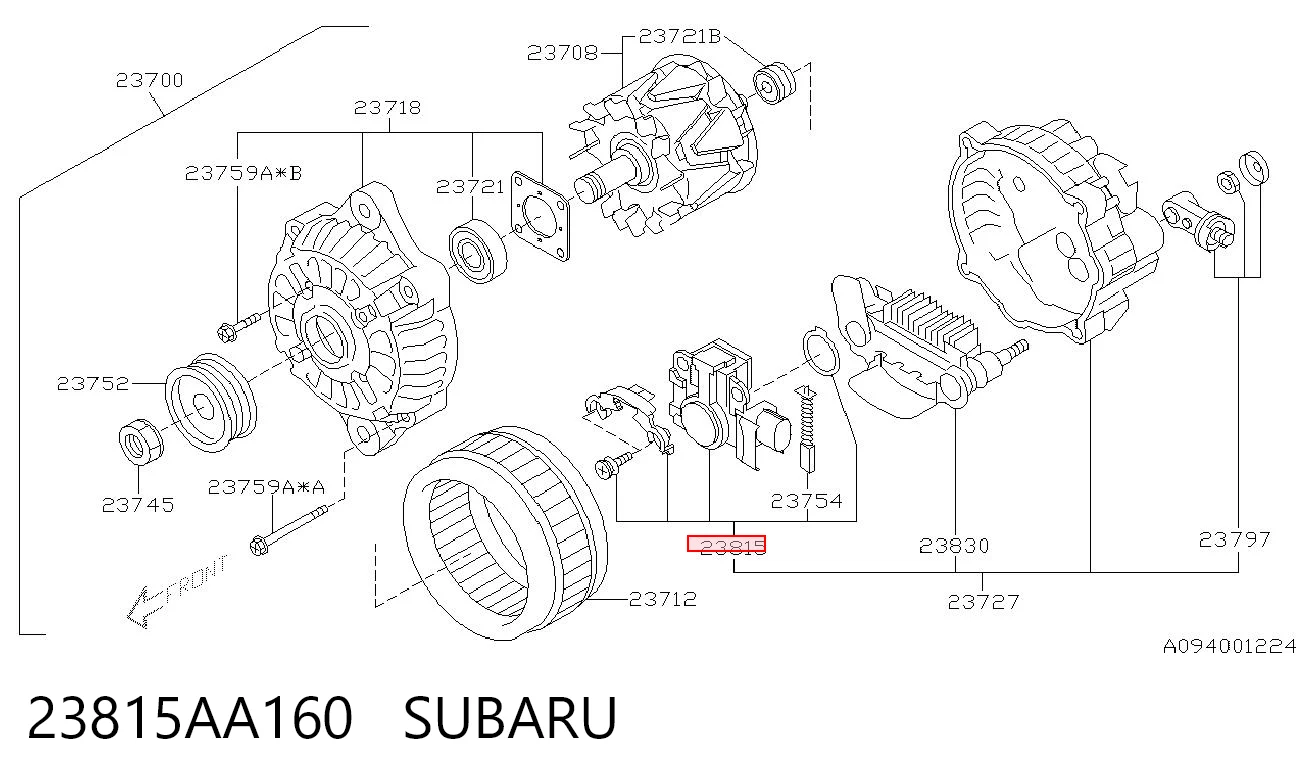 23815AA160 Subaru Regulator alternatora (przekaźnik ładowania)