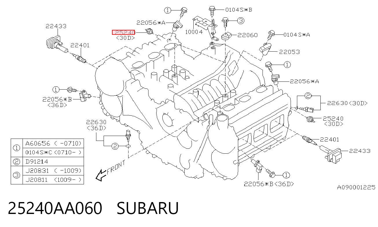 25240AA060 Subaru Czujnik ciśnienia oleju