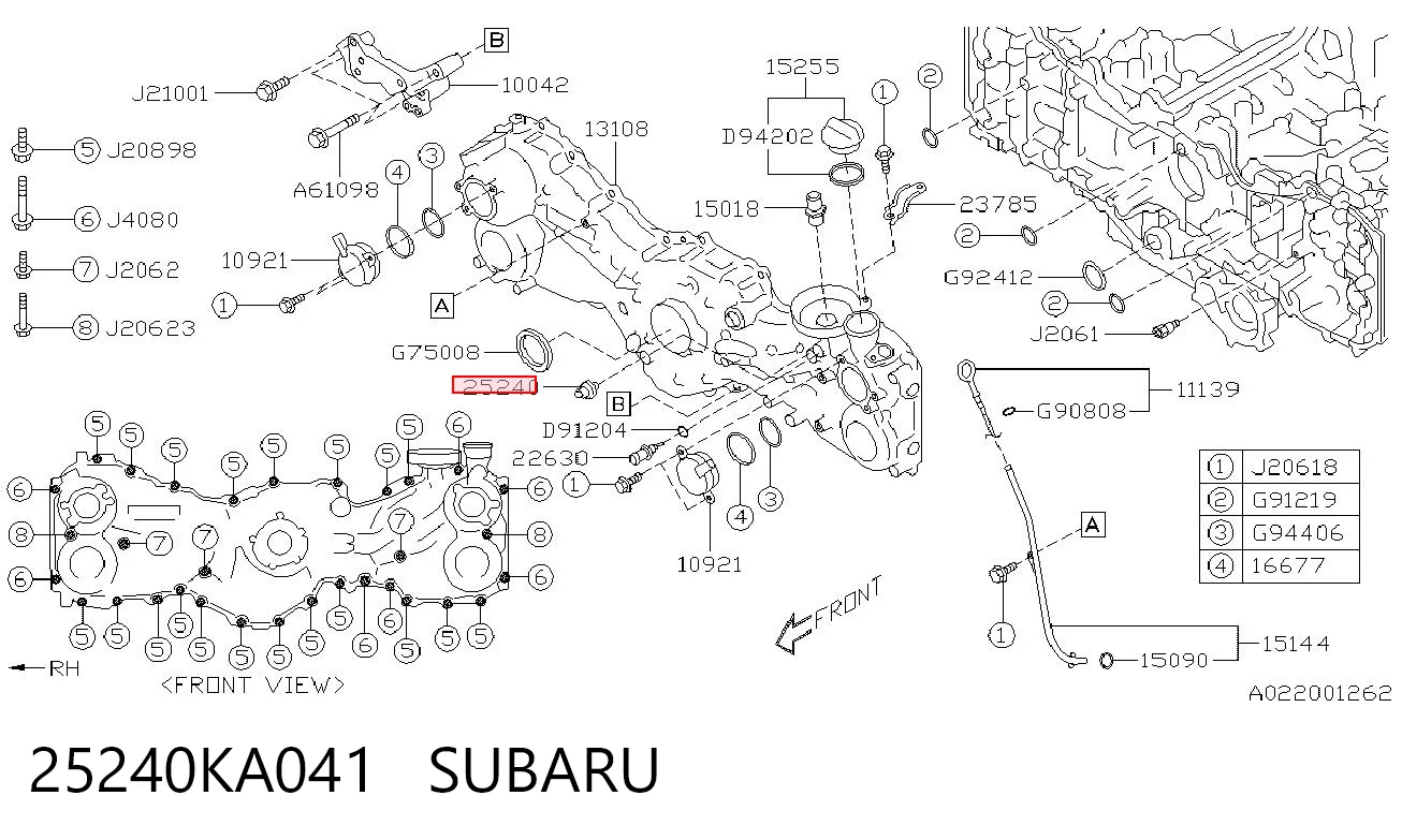 25240KA041 Subaru Czujnik ciśnienia oleju