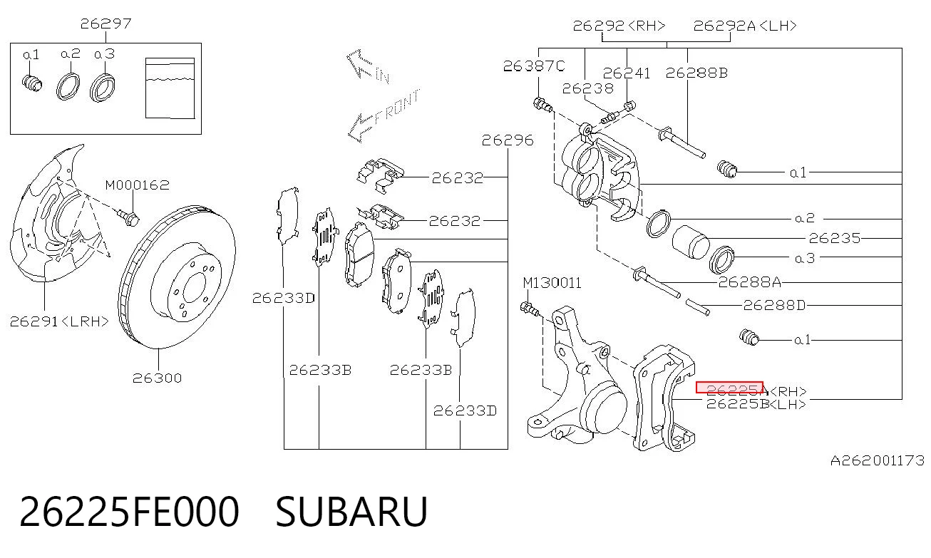 26225FE000 Subaru Jarzmo zacisku hamulcowego przedniego