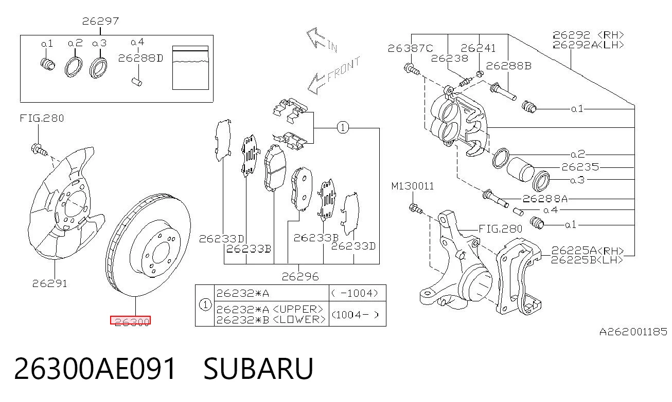26300AE091 Subaru Tarcza hamulcowa przednia