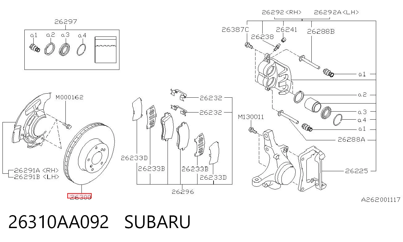 26310AA092 Subaru Tarcza hamulcowa przednia