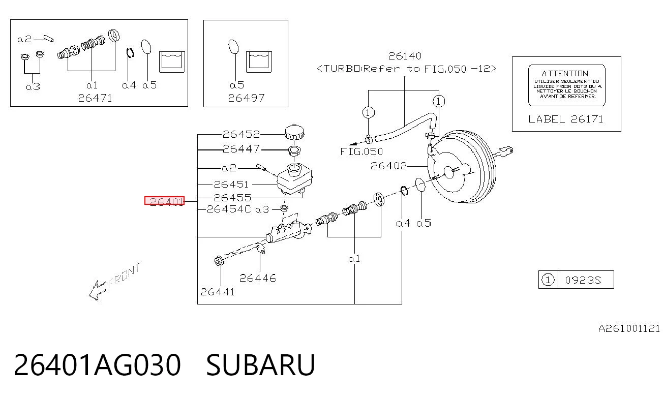 Główny cylinder hamulców do Subaru Impreza III GH