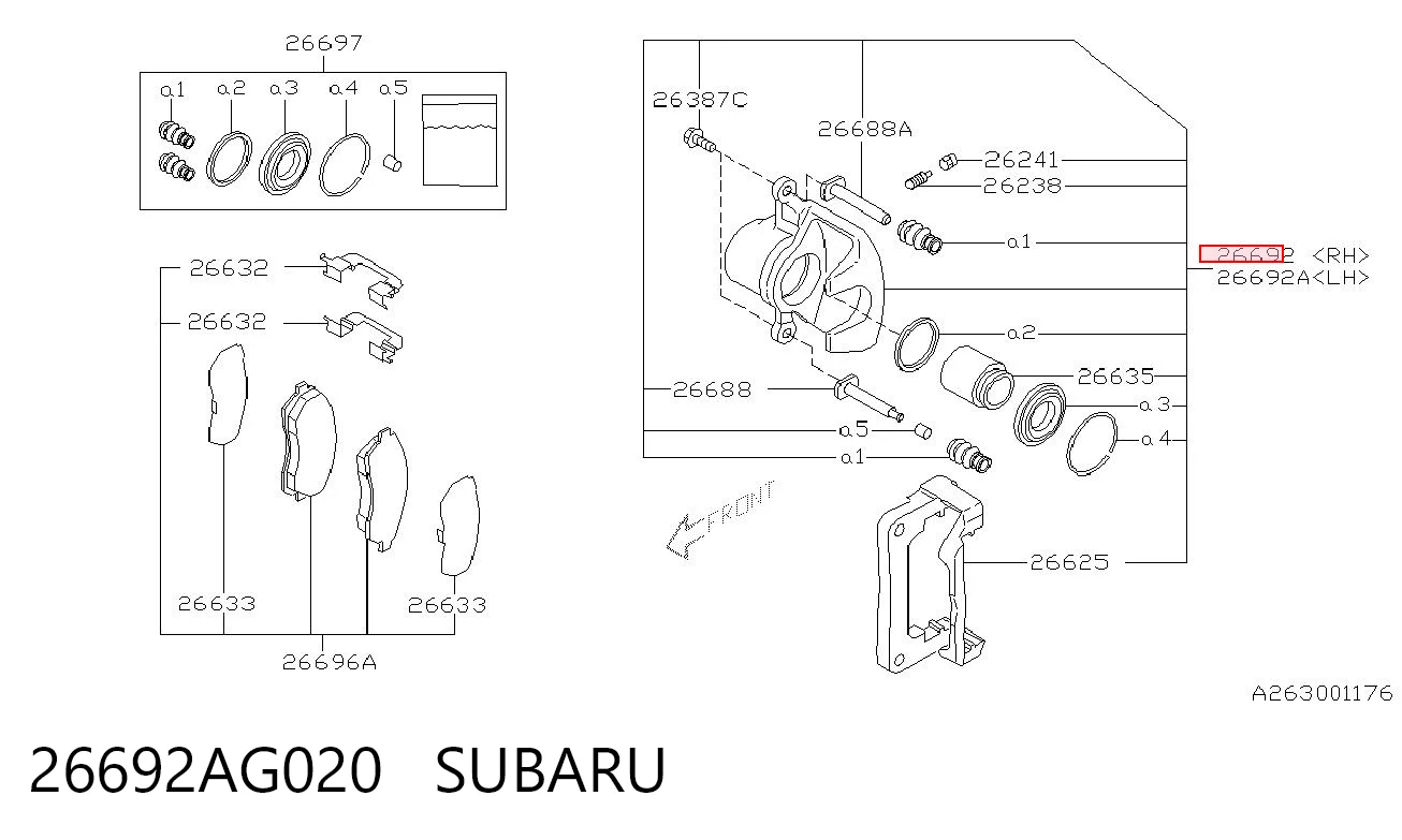 Zacisk hamulcowy tylny prawy do Subaru Impreza GD