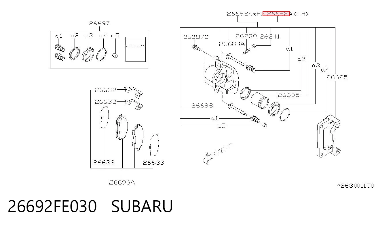 26692FE030 Subaru Zacisk hamulcowy tylny lewy