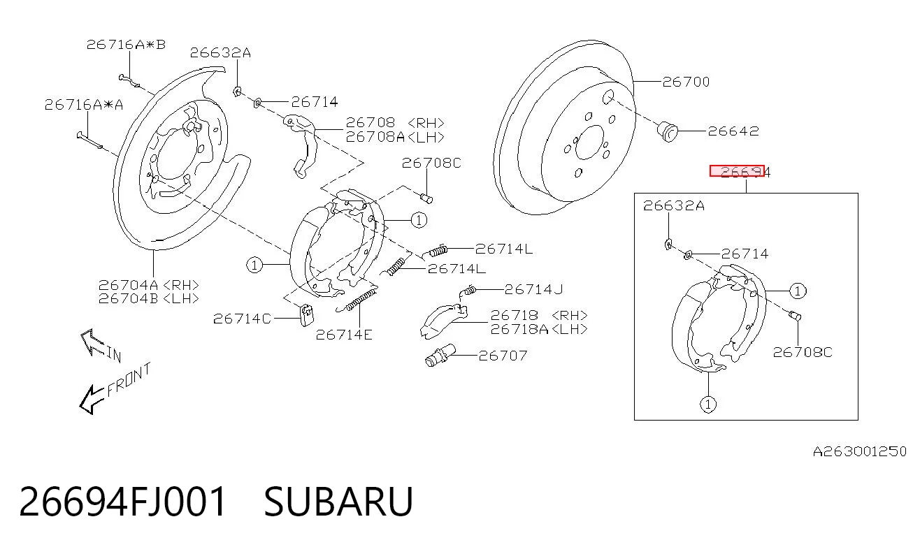 Do koszyka Klocki hamulca ręcznego Subaru Forester IV S13, SJ