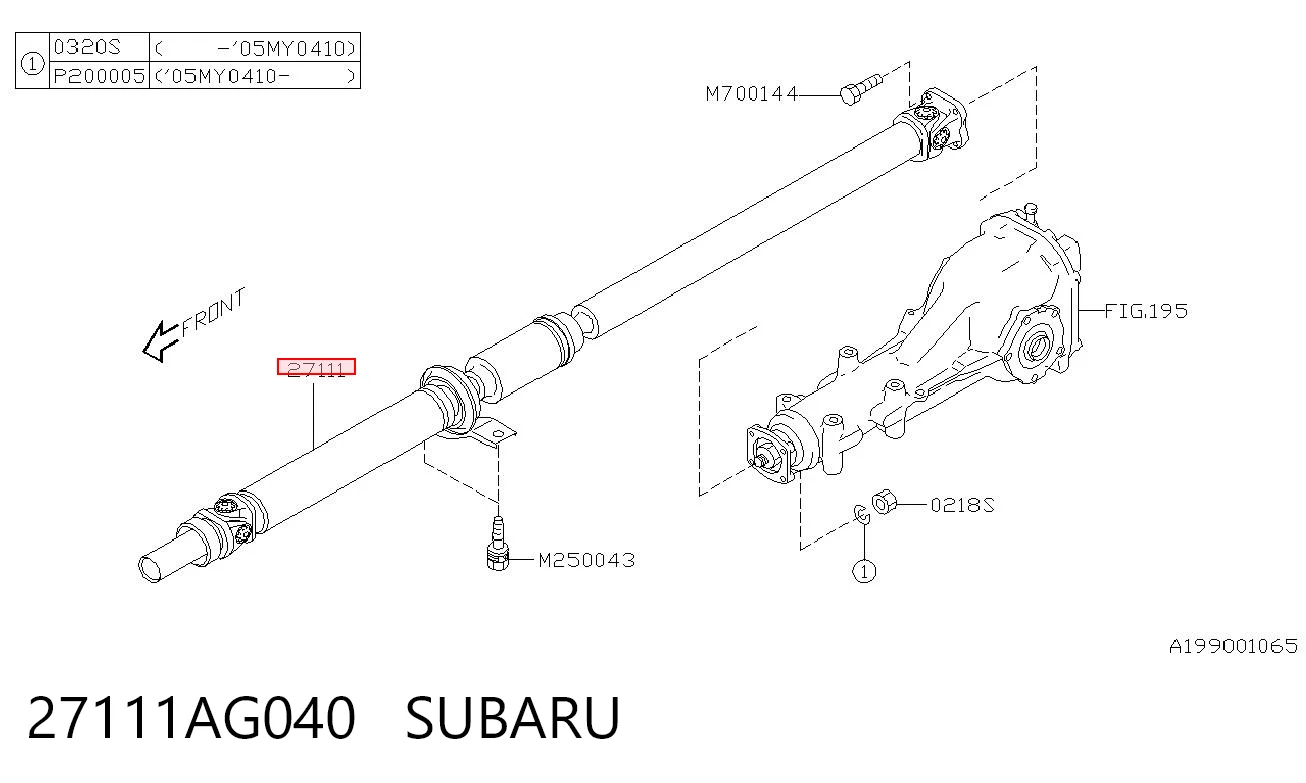 Kupić Wał Cardana tylny, kompletny Subaru Outback  B13, BP w dobrej cenie