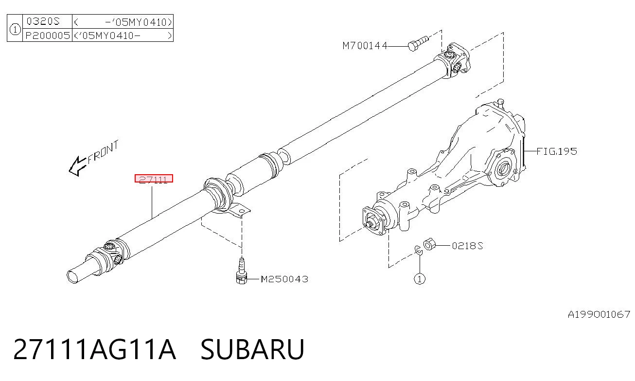  Wał Cardana tylny, kompletny Subaru Outback 3