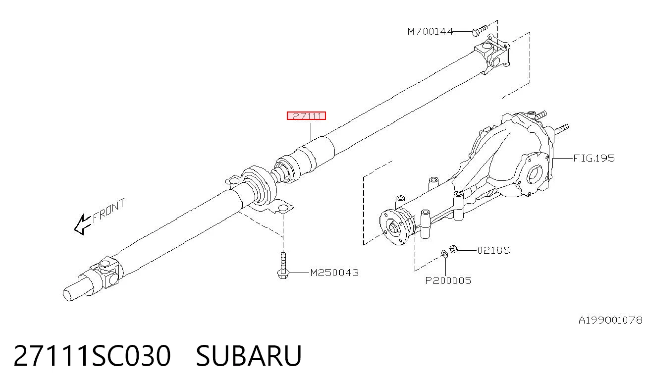Wał Cardana tylny, kompletny do Subaru Impreza III GH