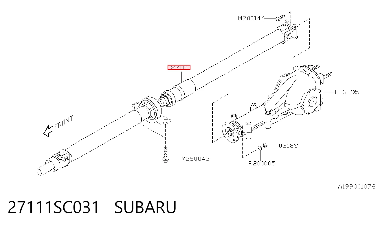 Do koszyka Wał Cardana tylny, kompletny Subaru Impreza III GH