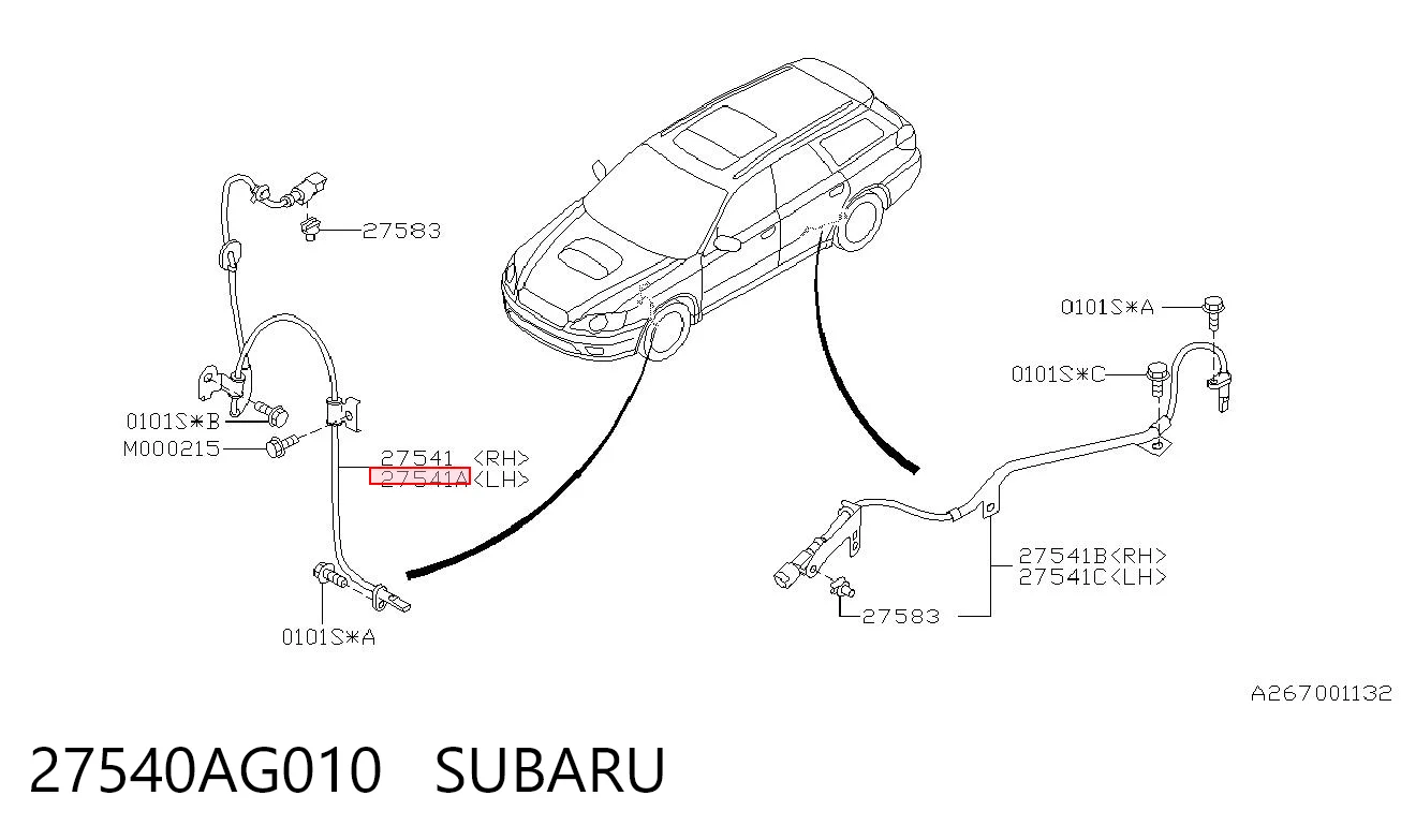 27540AG010 Subaru Czujnik ABS przedni lewy