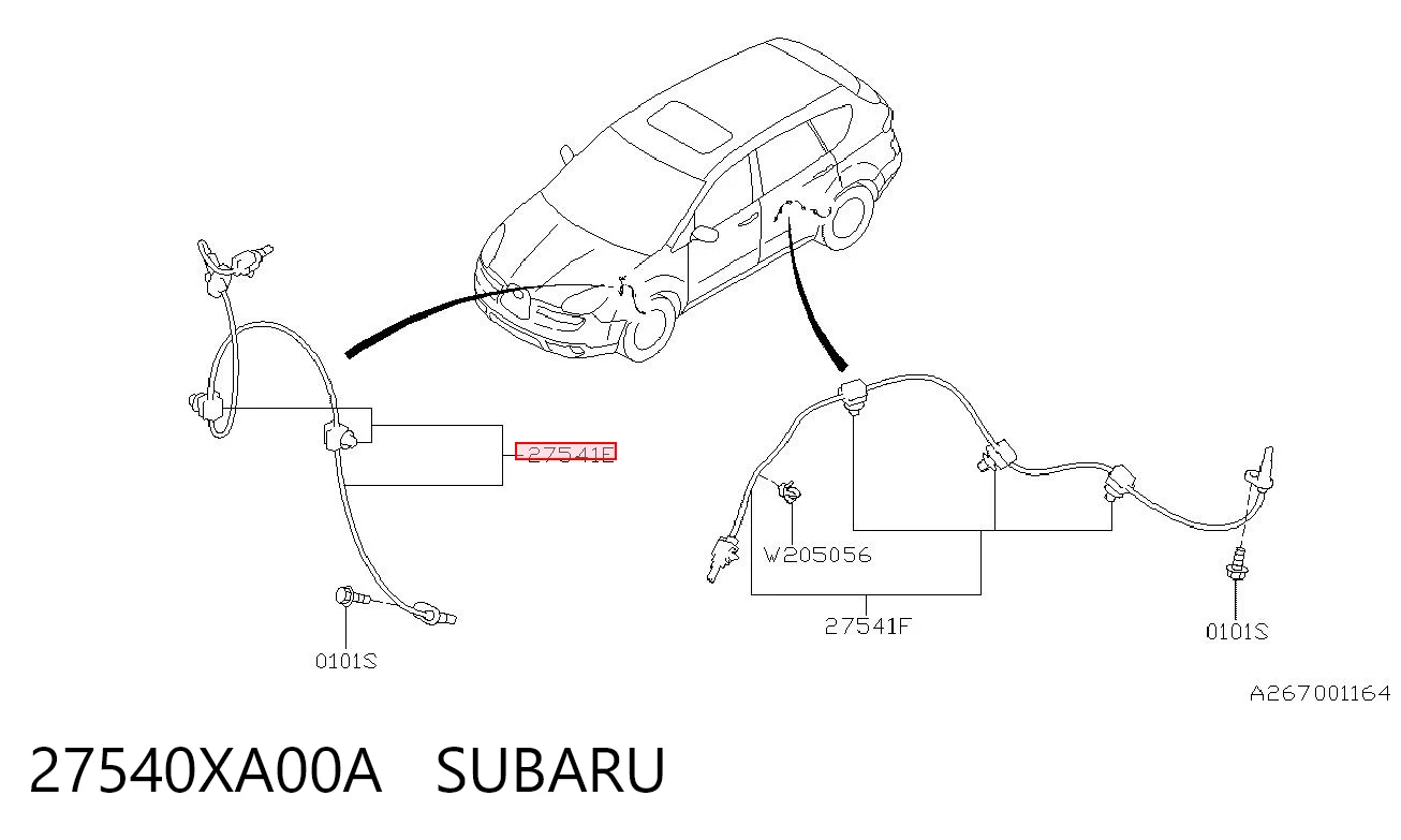 27540XA00A Subaru Czujnik ABS przedni