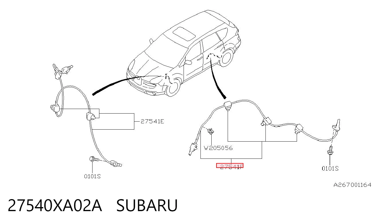27540XA02A Subaru Czujnik ABS tylny