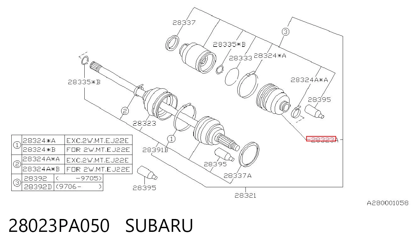 28023PA050 Subaru