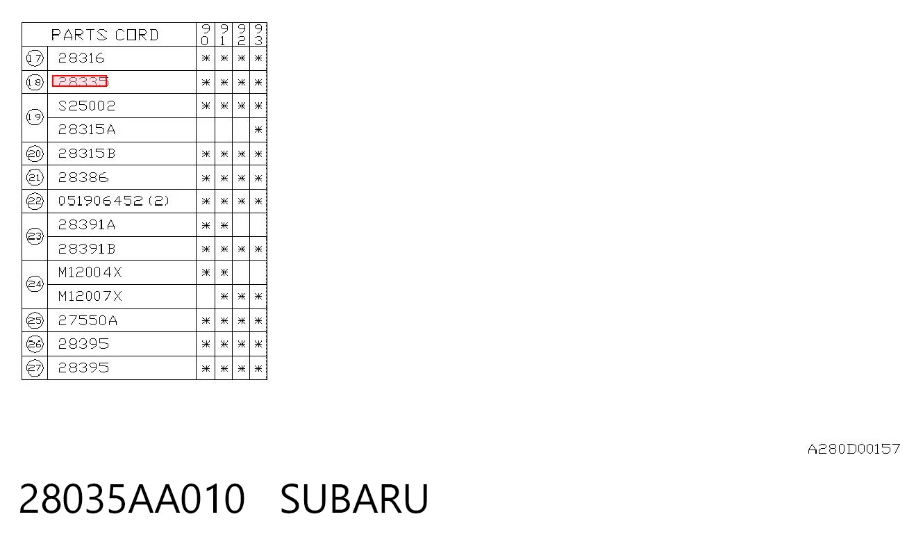28035AA010 Subaru
