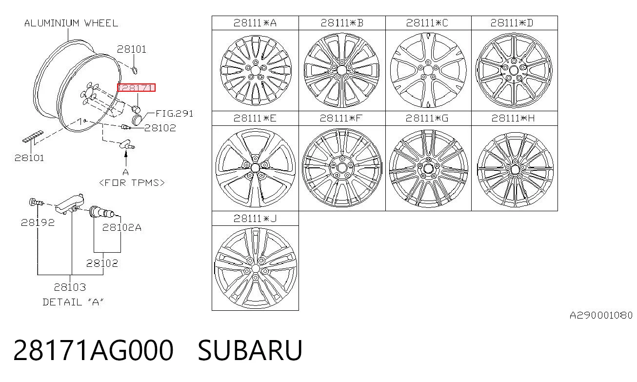 28171AG000 Subaru Nakrętka koła
