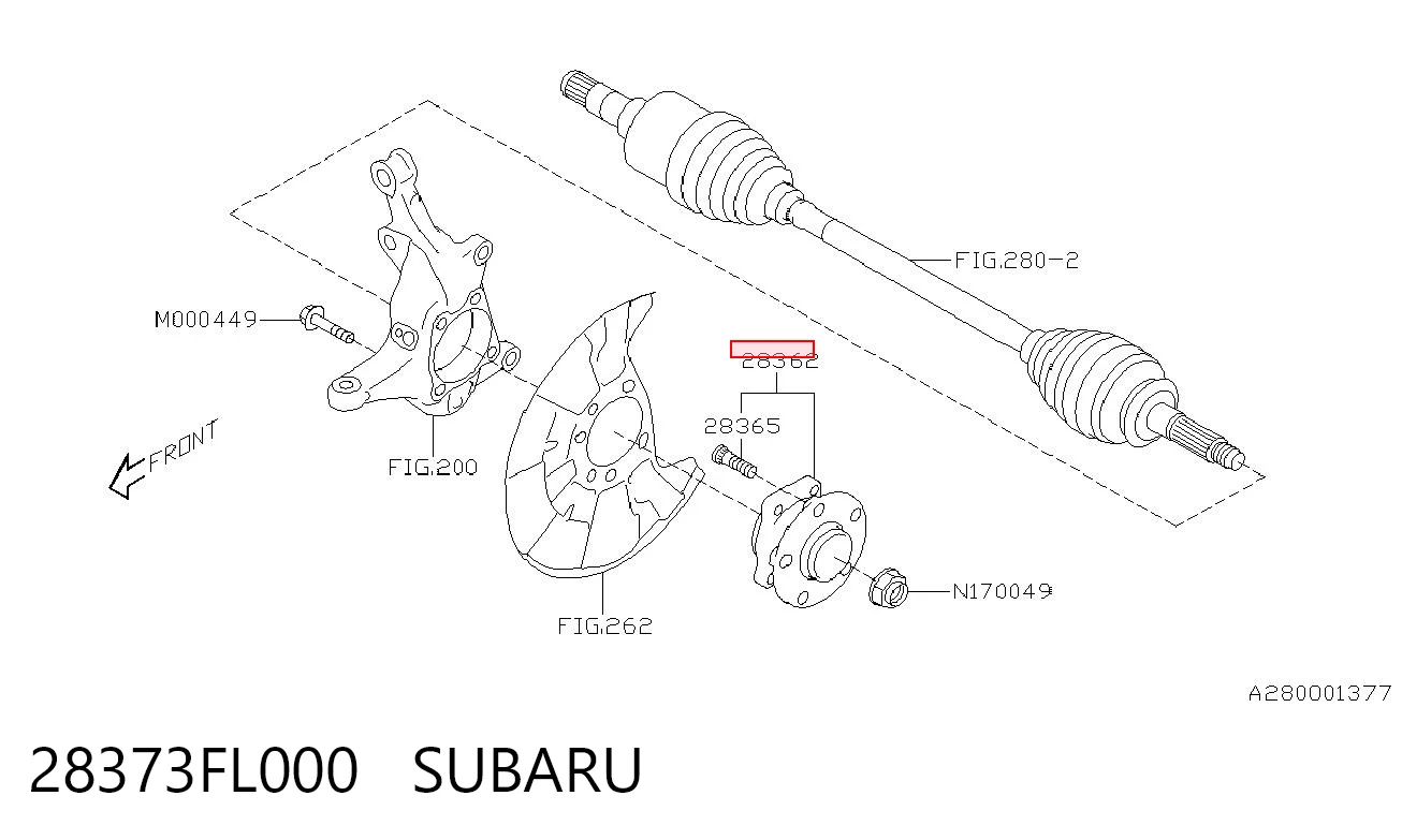 28373FL000 Subaru Piasta przednia