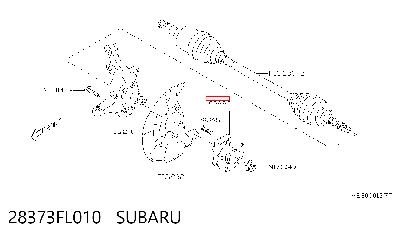 28373FL010 Subaru Piasta przednia