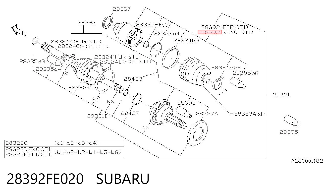 28392FE020 Subaru