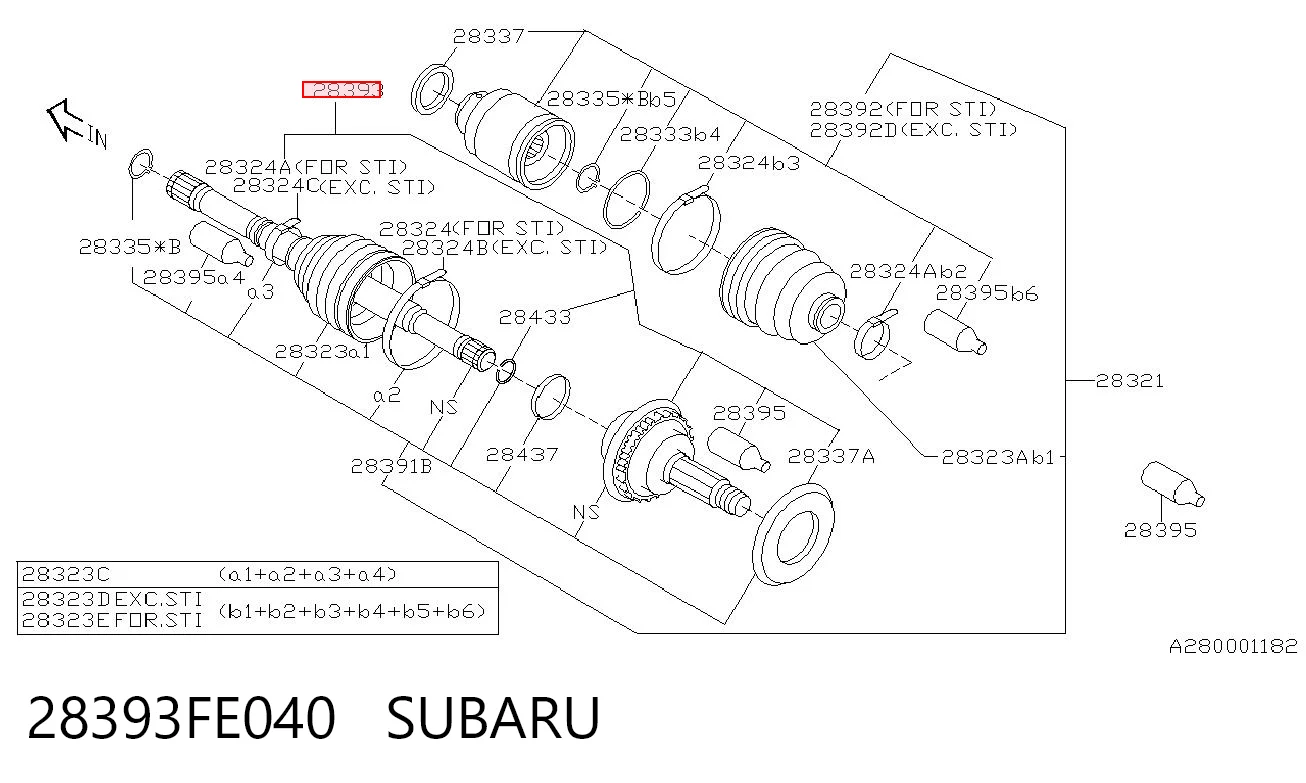 28393FE040 Subaru