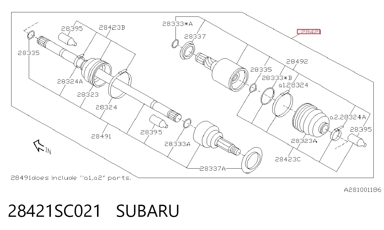 Półoś tylna Subaru Forester III