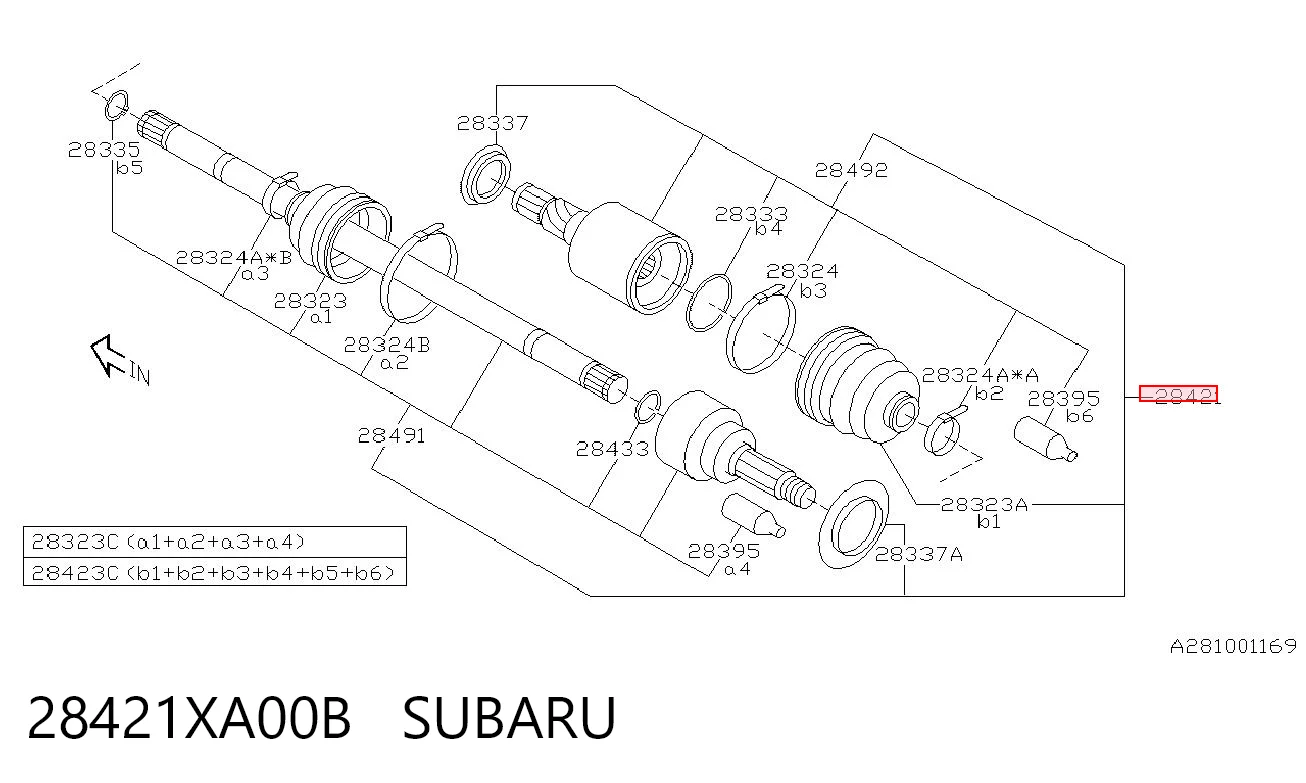 Półoś tylna do Subaru Tribeca B9 